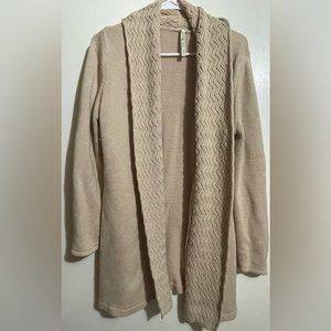 Long open front cardigan. Heavy weight.